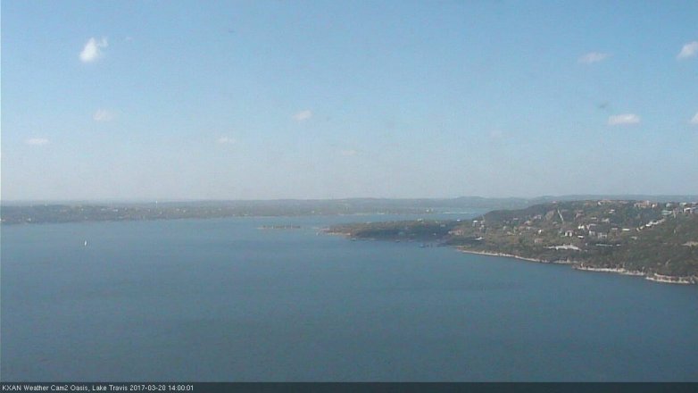 Lake Travis webcam, March 20, 2017 1:10 PM CT