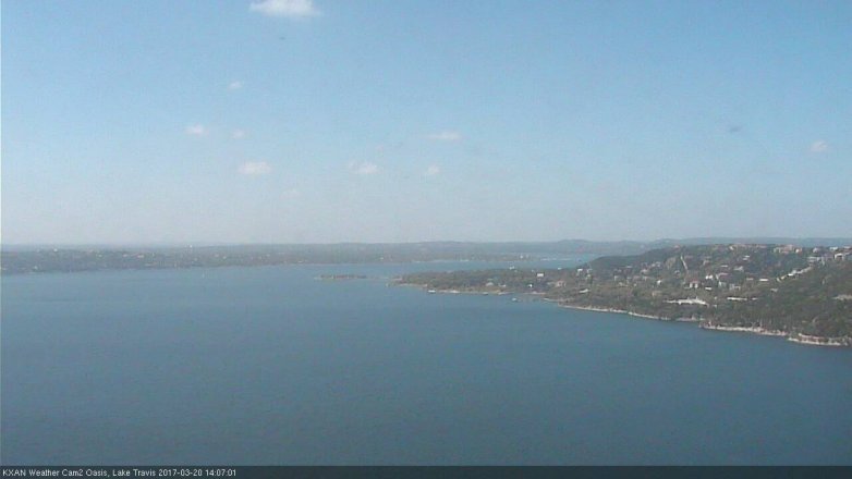 Lake Travis webcam, March 20, 2017 1:15 PM CT