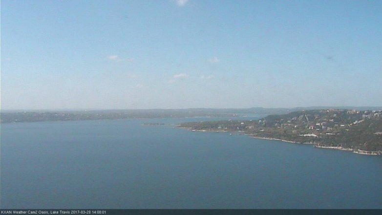 Lake Travis webcam, March 20, 2017 1:35 PM CT