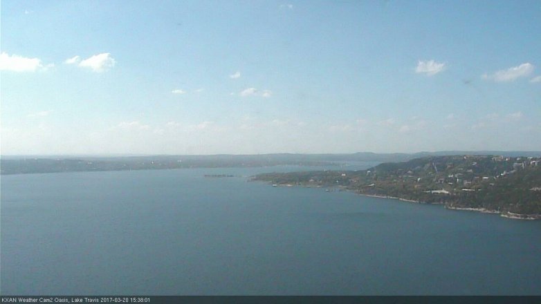 Lake Travis webcam, March 20, 2017 2:55 PM CT