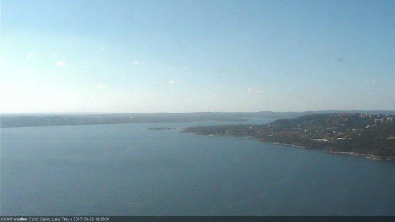 Lake Travis webcam, March 20, 2017 3:55 PM CT