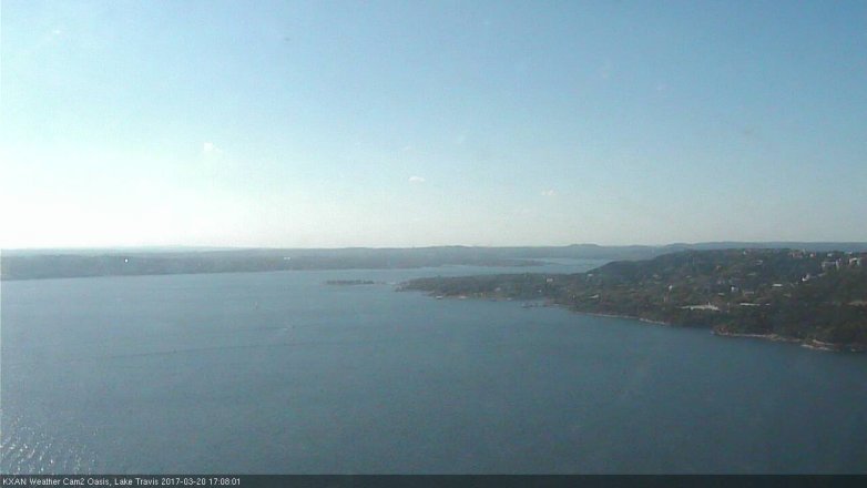 Lake Travis webcam, March 20, 2017 4:40 PM CT