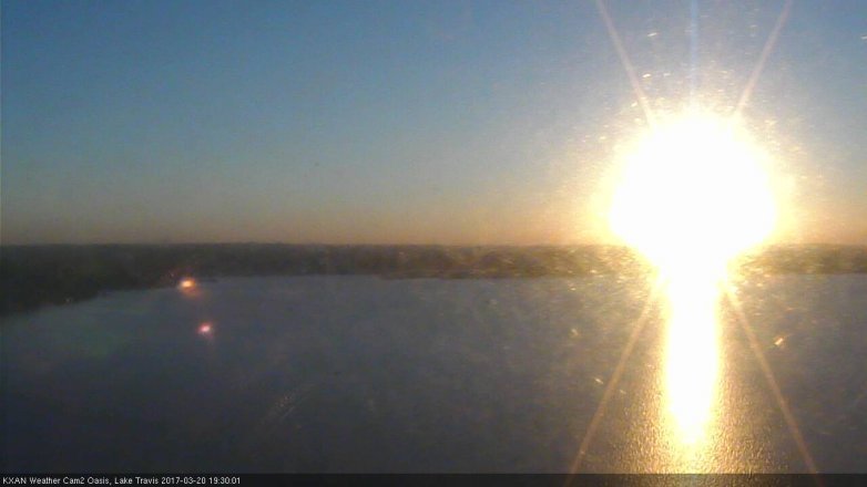 Lake Travis webcam, March 20, 2017 6:40 PM CT