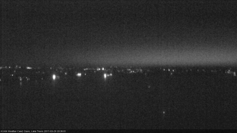 Lake Travis webcam, March 20, 2017 8:00 PM CT