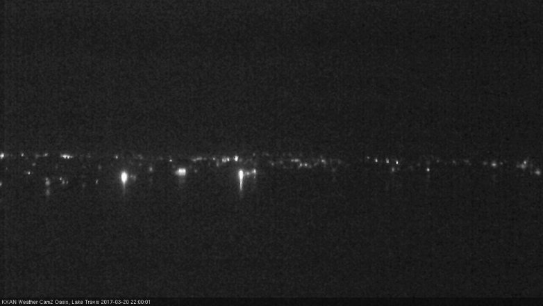 Lake Travis webcam, March 20, 2017 9:30 PM CT