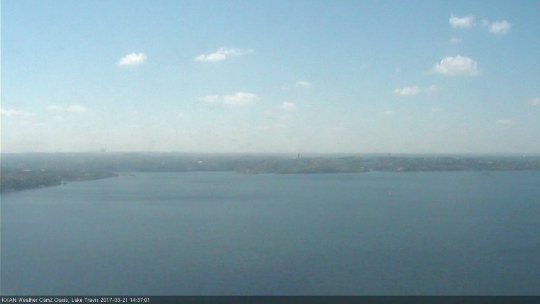 Lake Travis webcam, March 21, 2017 1:40 PM CT