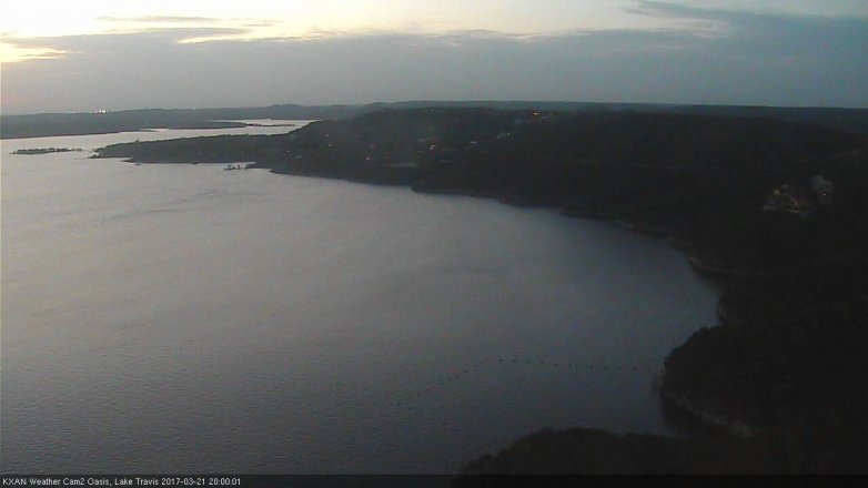 Lake Travis webcam, March 21, 2017 7:10 PM CT