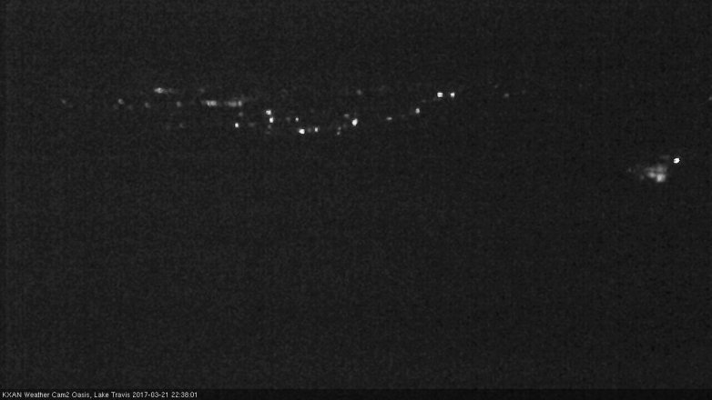 Lake Travis webcam, March 21, 2017 10:00 PM CT