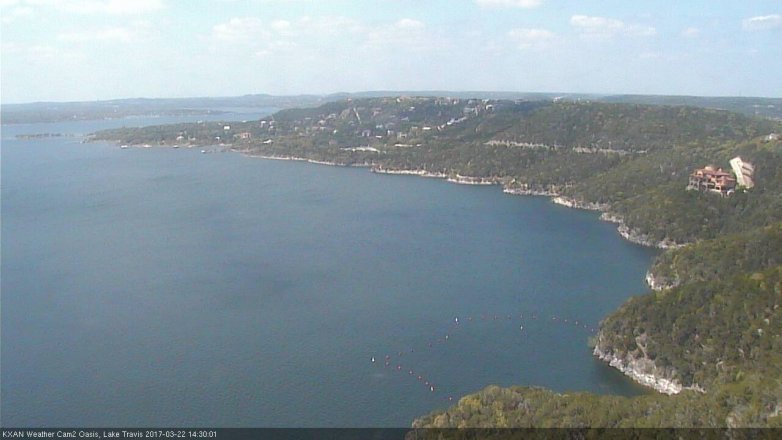 Lake Travis webcam, March 22, 2017 1:45 PM CT