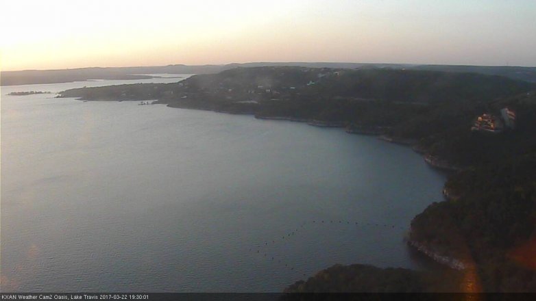 Lake Travis webcam, March 22, 2017 6:40 PM CT