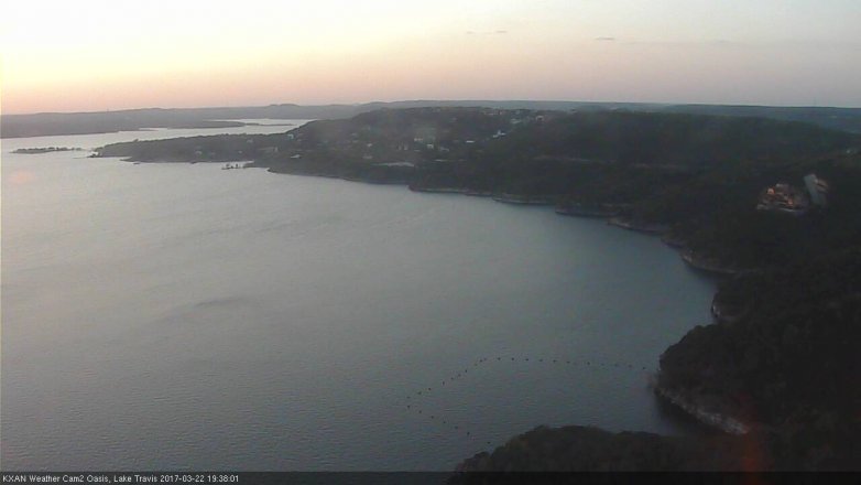 Lake Travis webcam, March 22, 2017 6:50 PM CT