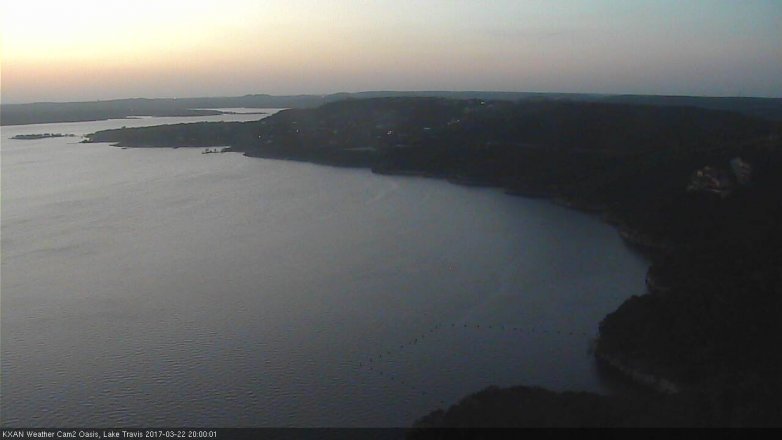 Lake Travis webcam, March 22, 2017 7:30 PM CT