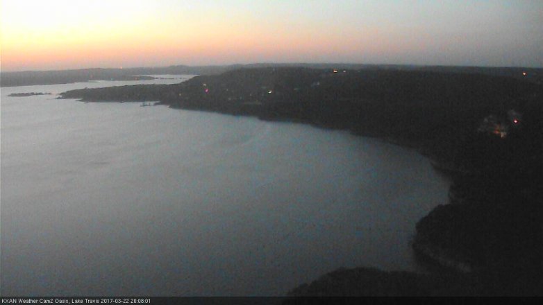 Lake Travis webcam, March 22, 2017 7:35 PM CT