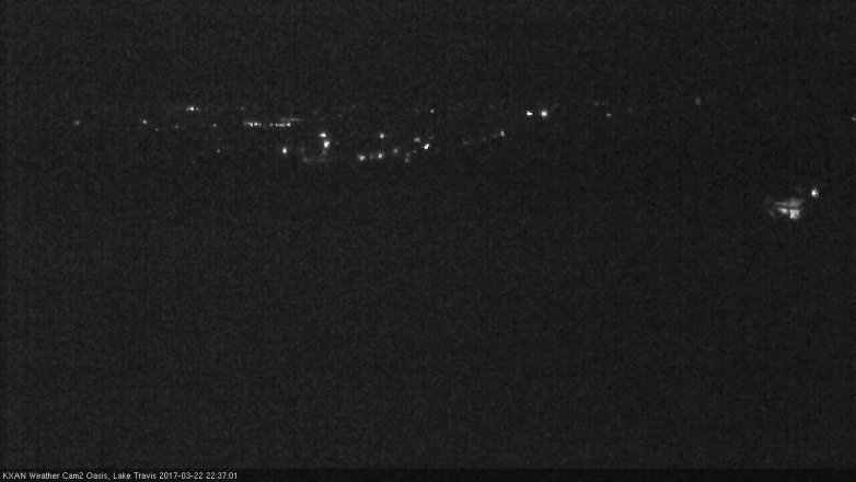 Lake Travis webcam, March 22, 2017 9:45 PM CT