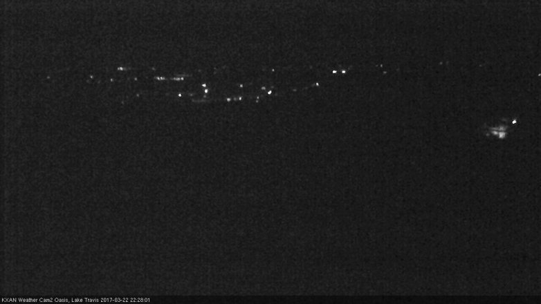 Lake Travis webcam, March 22, 2017 10:00 PM CT