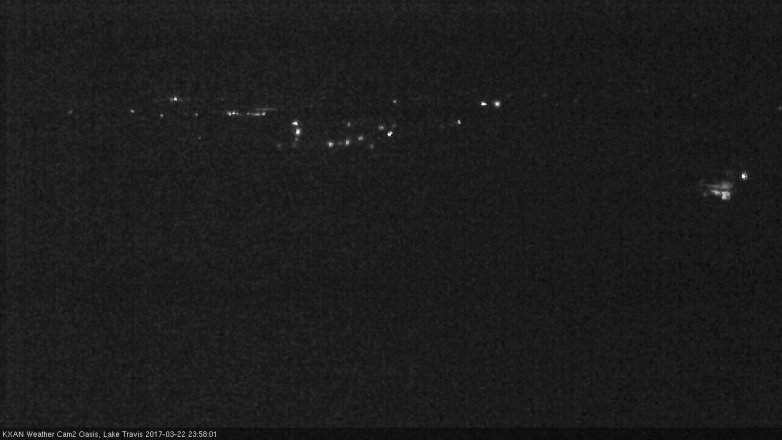 Lake Travis webcam, March 22, 2017 11:50 PM CT