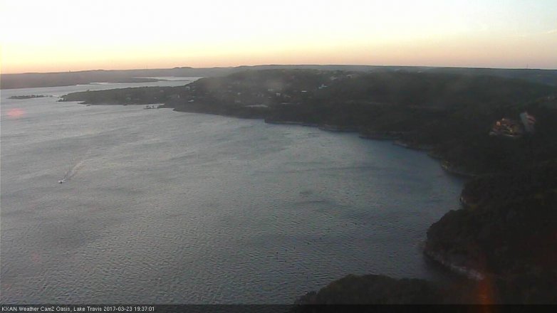 Lake Travis webcam, March 23, 2017 6:55 PM CT