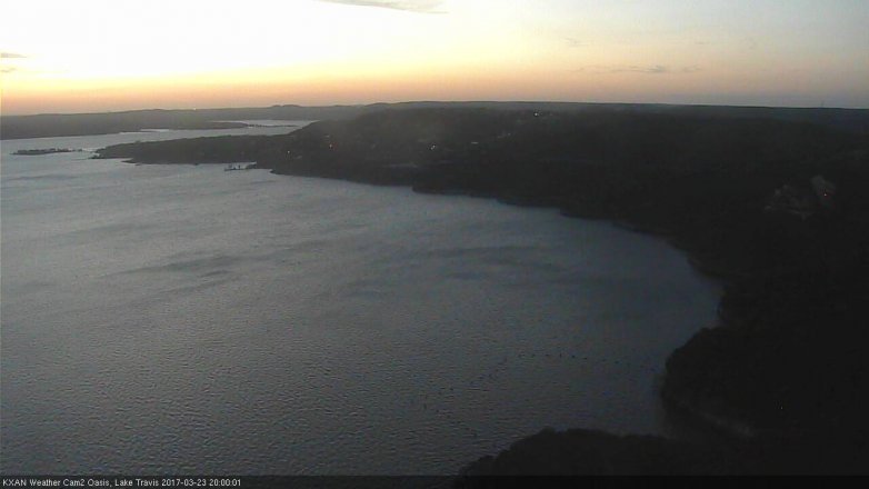 Lake Travis webcam, March 23, 2017 7:15 PM CT