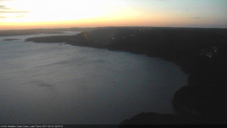 Lake Travis webcam, March 23, 2017 7:25 PM CT