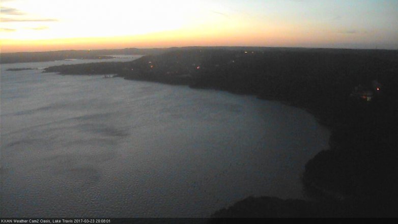Lake Travis webcam, March 23, 2017 7:30 PM CT