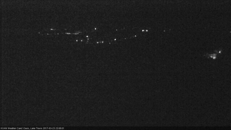 Lake Travis webcam, March 23, 2017 10:30 PM CT