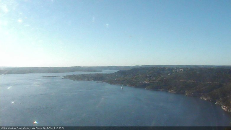 Lake Travis webcam, March 25, 2017 5:40 PM CT