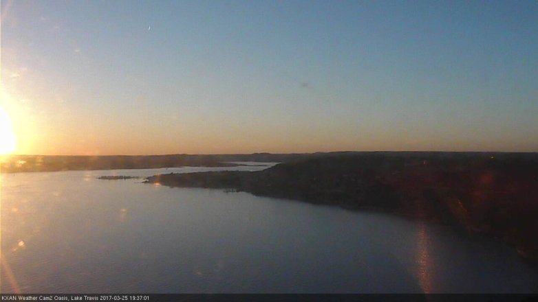 Lake Travis webcam, March 25, 2017 6:40 PM CT