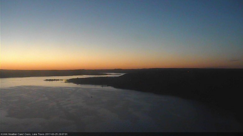 Lake Travis webcam, March 25, 2017 7:15 PM CT