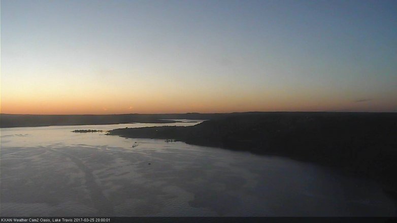 Lake Travis webcam, March 25, 2017 7:30 PM CT