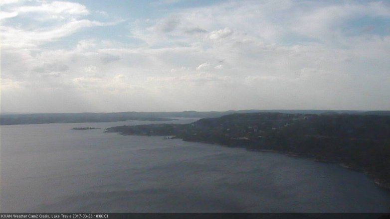Lake Travis webcam, March 26, 2017 5:20 PM CT