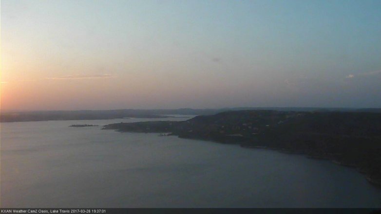 Lake Travis webcam, March 26, 2017 6:40 PM CT