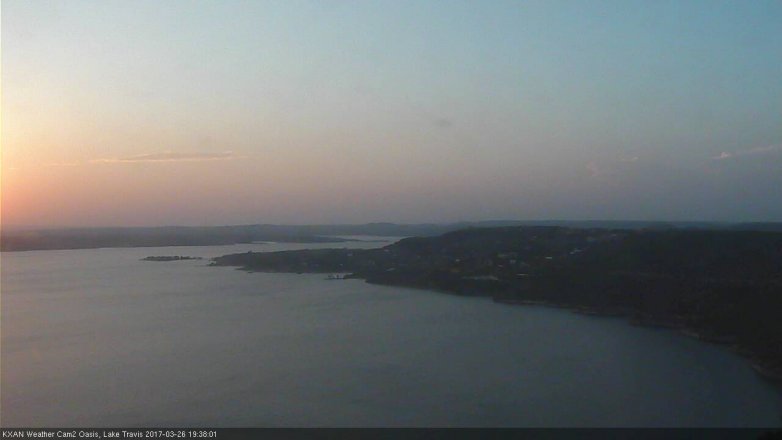 Lake Travis webcam, March 26, 2017 6:55 PM CT