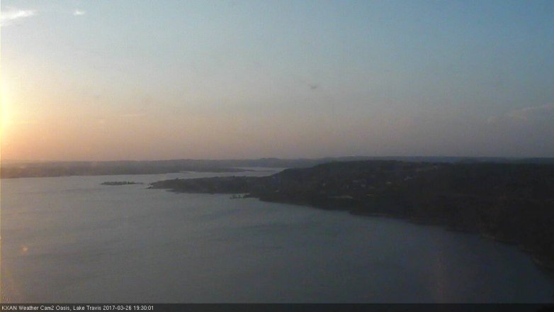 Lake Travis webcam, March 26, 2017 7:00 PM CT