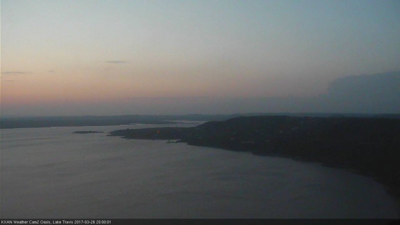 Lake Travis webcam, March 26, 2017 7:05 PM CT