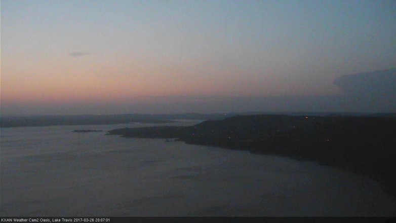 Lake Travis webcam, March 26, 2017 7:30 PM CT