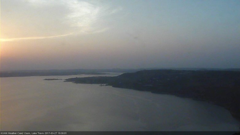 Lake Travis webcam, March 27, 2017 6:45 PM CT