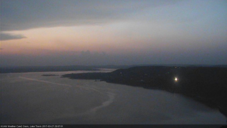 Lake Travis webcam, March 27, 2017 7:15 PM CT