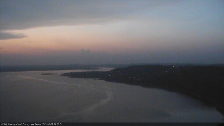 Lake Travis webcam, March 27, 2017 7:20 PM CT