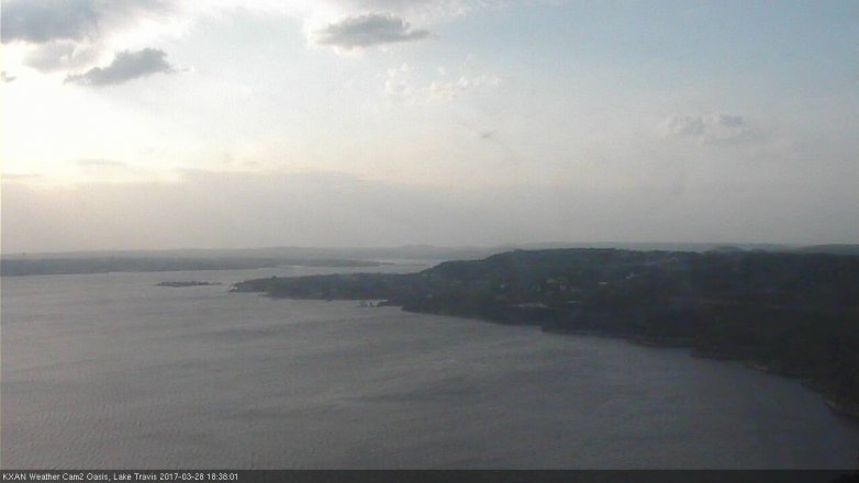 Lake Travis webcam, March 28, 2017 5:55 PM CT