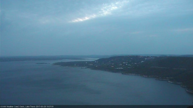 Lake Travis webcam, March 28, 2017 7:05 PM CT