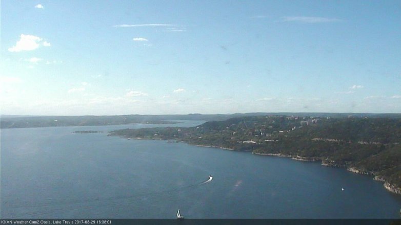Lake Travis webcam, March 29, 2017 3:55 PM CT