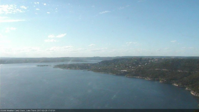 Lake Travis webcam, March 29, 2017 4:35 PM CT