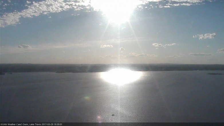 Lake Travis webcam, March 29, 2017 5:55 PM CT