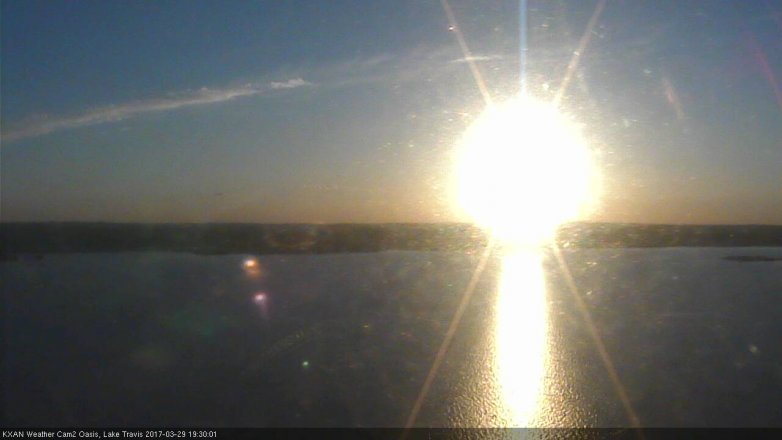 Lake Travis webcam, March 29, 2017 6:40 PM CT