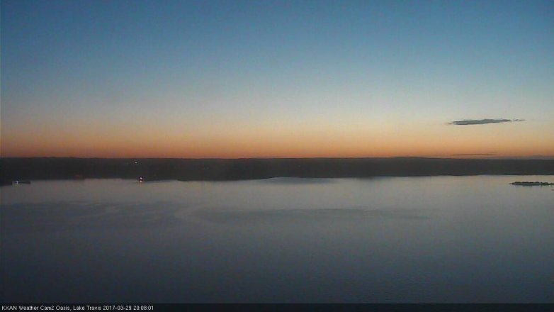 Lake Travis webcam, March 29, 2017 7:15 PM CT
