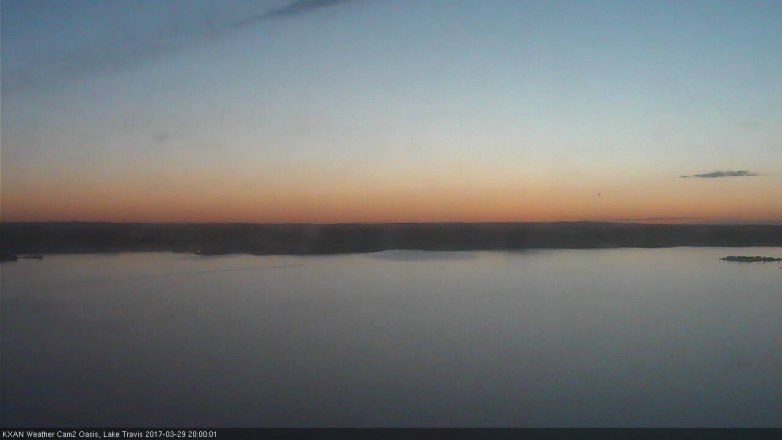 Lake Travis webcam, March 29, 2017 7:25 PM CT