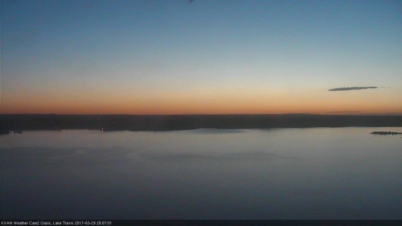 Lake Travis webcam, March 29, 2017 7:30 PM CT