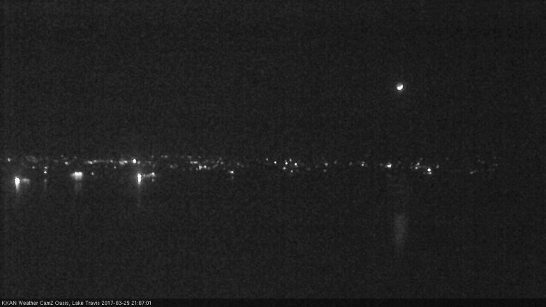 Lake Travis webcam, March 29, 2017 8:30 PM CT
