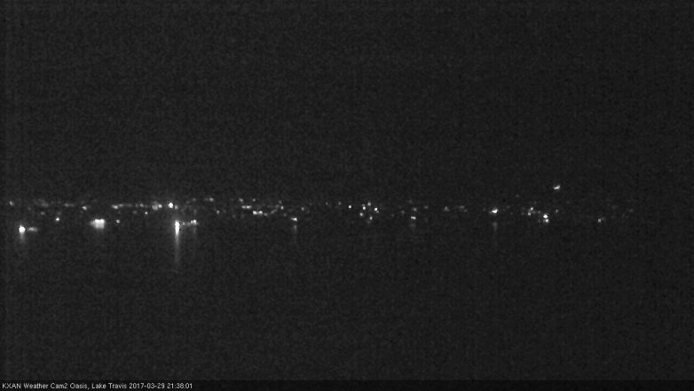 Lake Travis webcam, March 29, 2017 9:05 PM CT