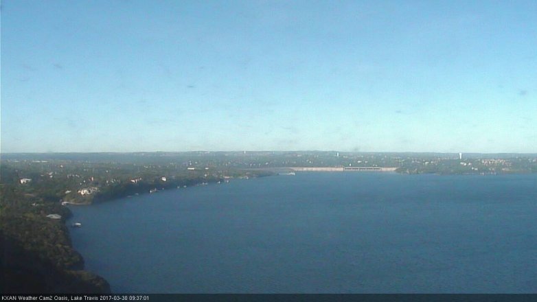 Lake Travis webcam, March 30, 2017 9:05 AM CT